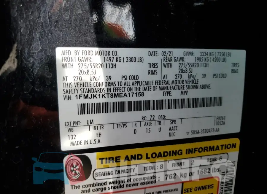 1FMJK1KT8MEA17158 Photo# 13