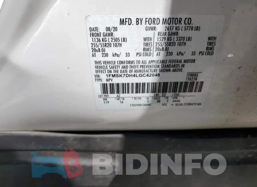 1FMSK7DH4LGC42048 Photo# 13