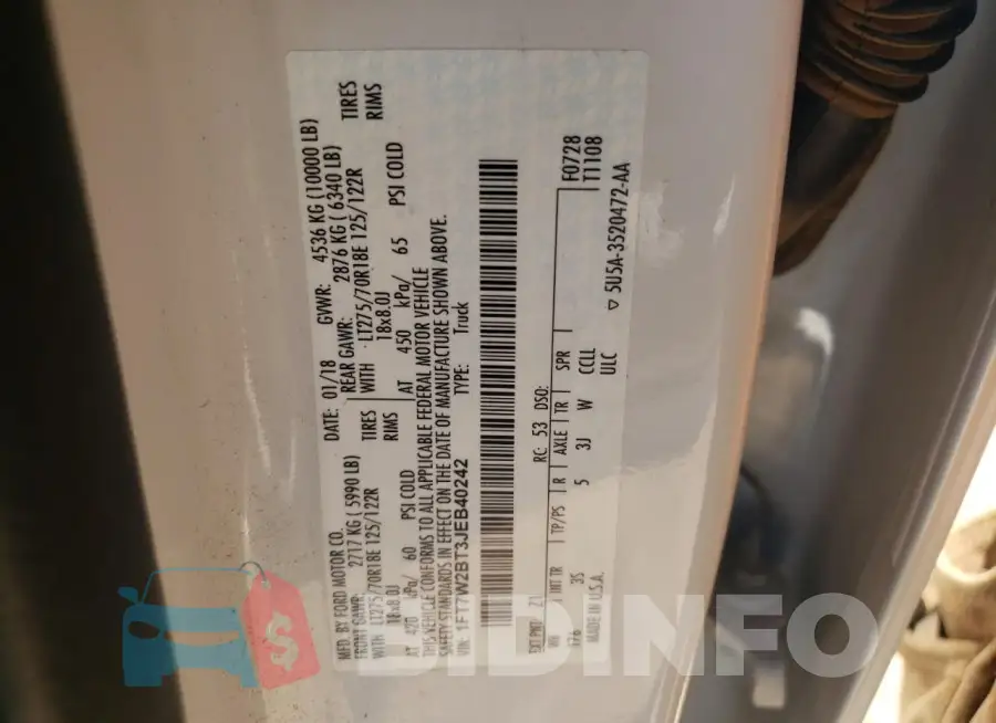 1FT7W2BT3JEB40242 Photo# 13