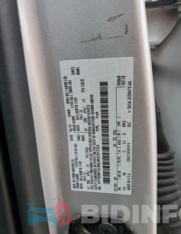 1FTEW1C50JKC51723 Photo# 12