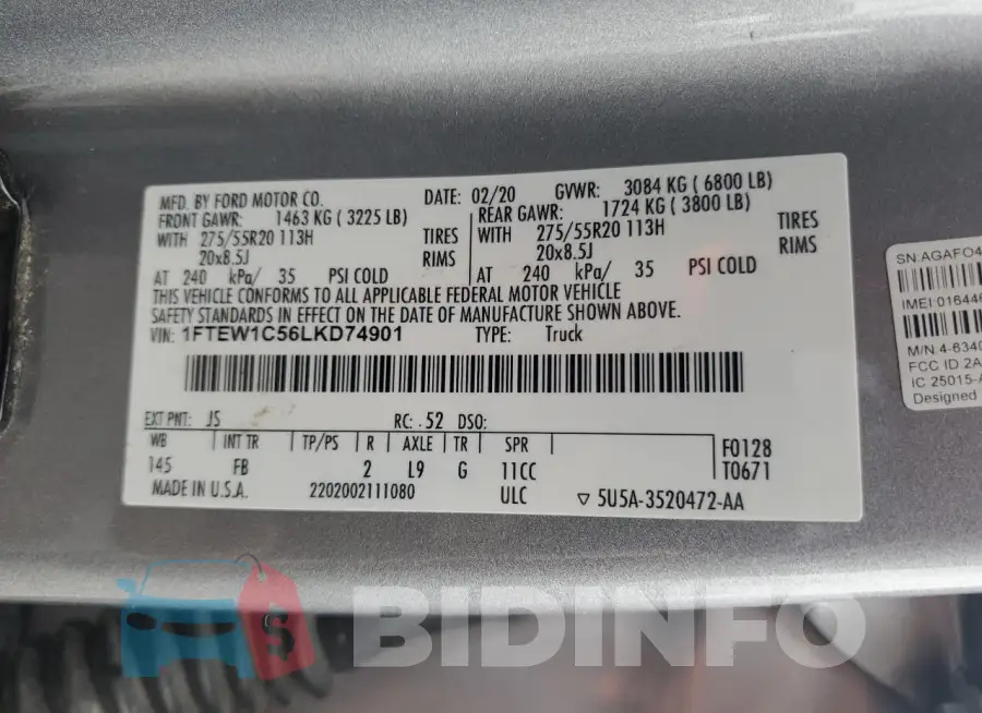 1FTEW1C56LKD74901 Photo# 12
