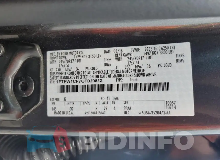 1FTEW1CP7GFD20832 Photo# 12