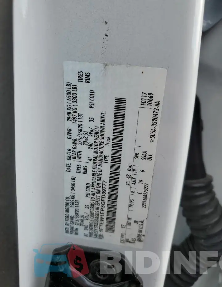 1FTEW1EP3GFD39777 Photo# 12