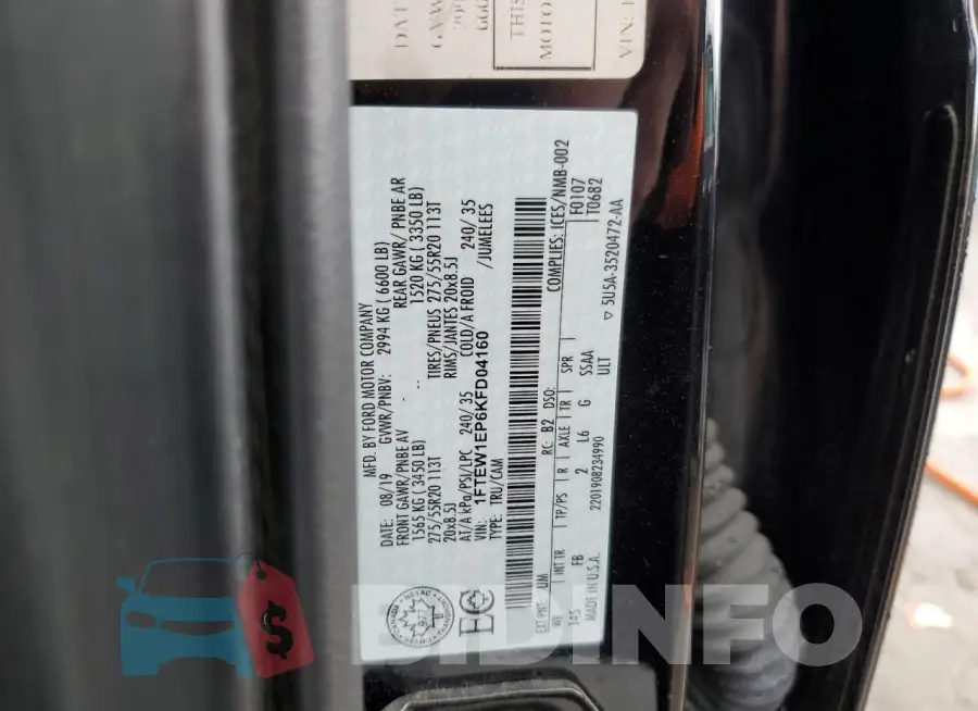 1FTEW1EP6KFD04160 Photo# 12