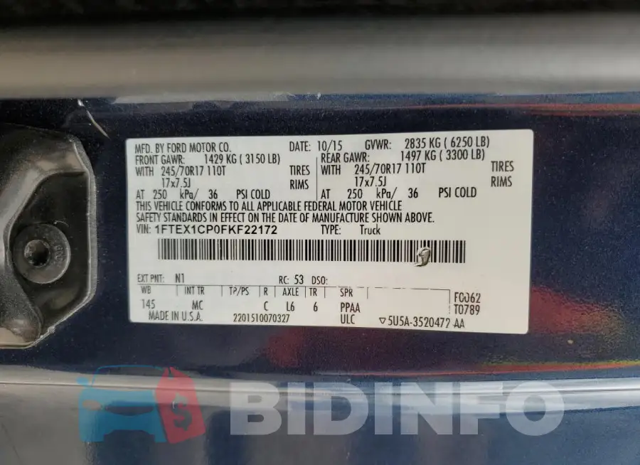 1FTEX1CP0FKF22172 Photo# 12