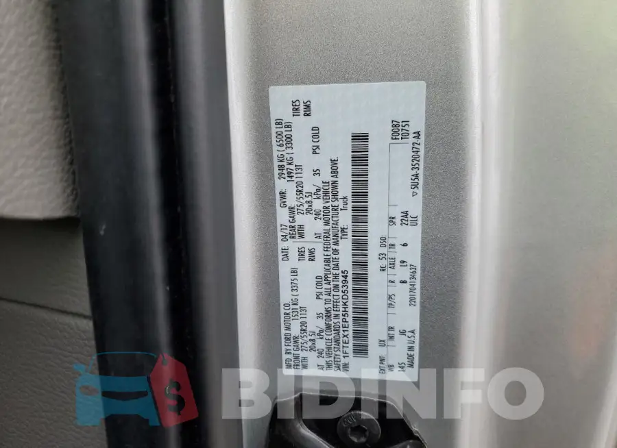 1FTEX1EP5HKD53945 Photo# 12