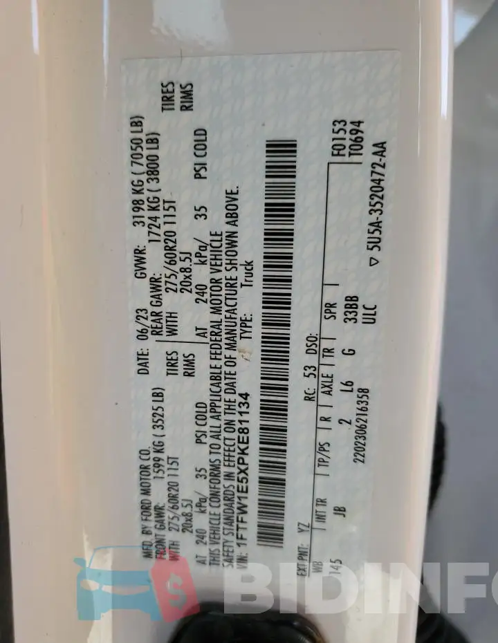 1FTFW1E5XPKE81134 Photo# 12