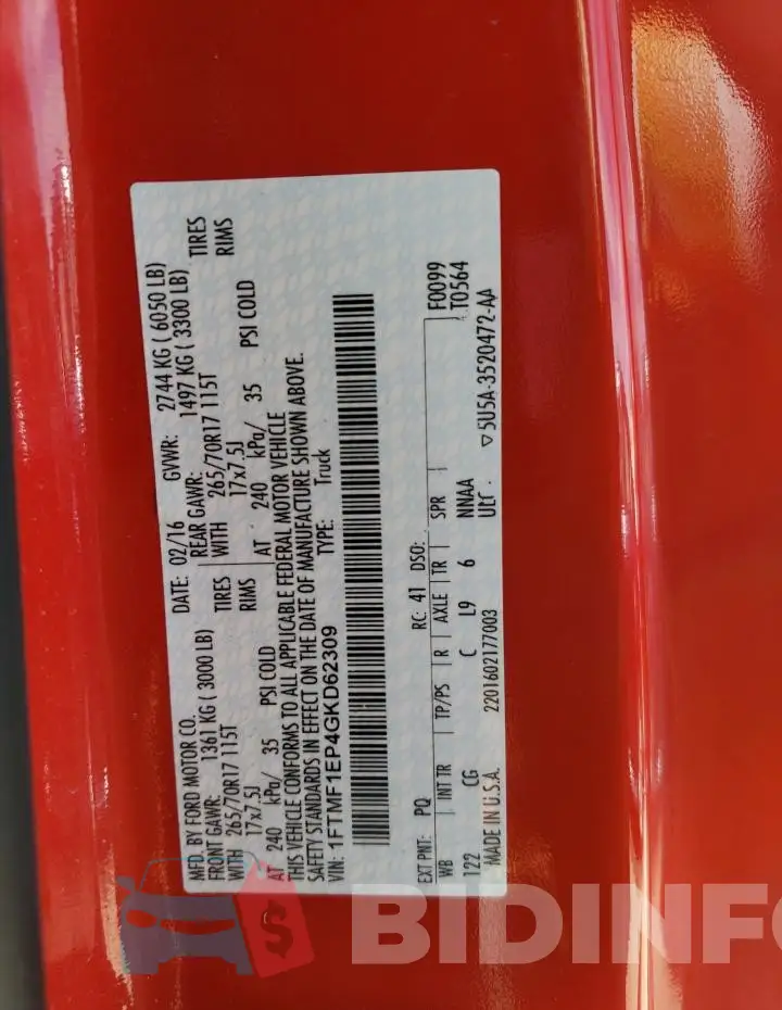 1FTMF1EP4GKD62309 Photo# 12