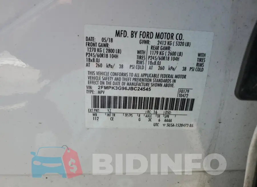 2FMPK3G96JBC24545 Photo# 13