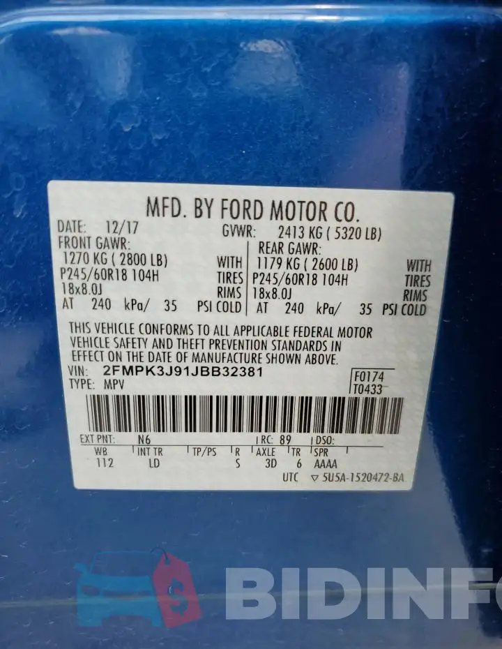 2FMPK3J91JBB32381 Photo# 13