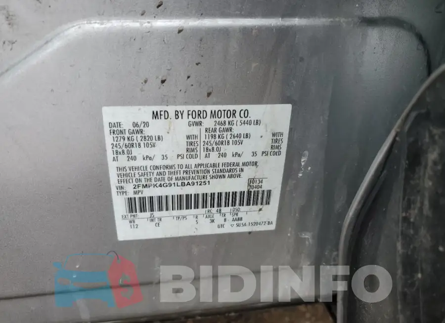 2FMPK4G91LBA91251 Photo# 12