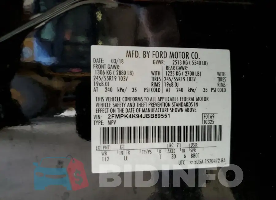 2FMPK4K94JBB89551 Photo# 13
