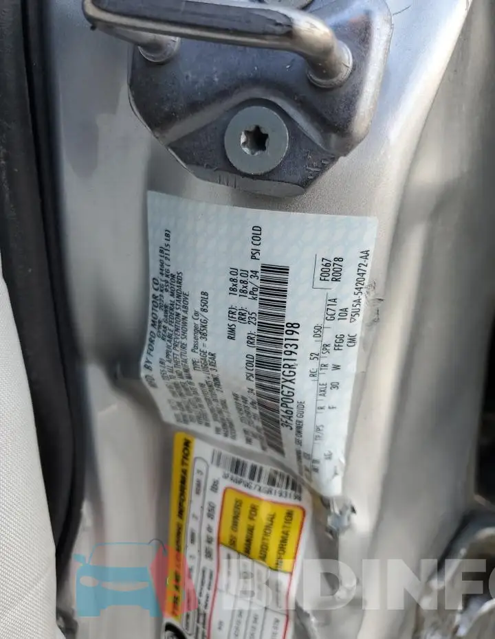 3FA6P0G7XGR193198 Photo# 13