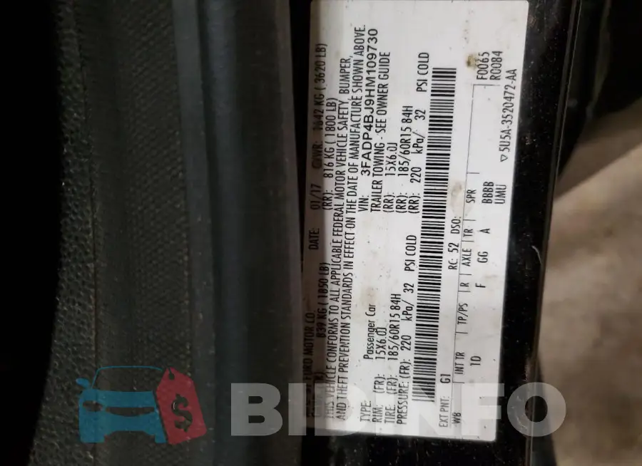 3FADP4BJ9HM109730 Photo# 13