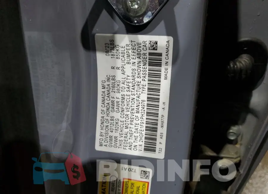 2HGFE1F91PH324976 Photo# 13