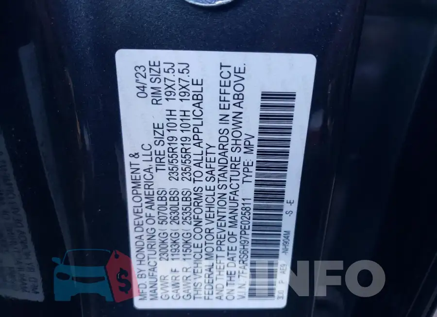 7FARS6H97PE025811 Photo# 12