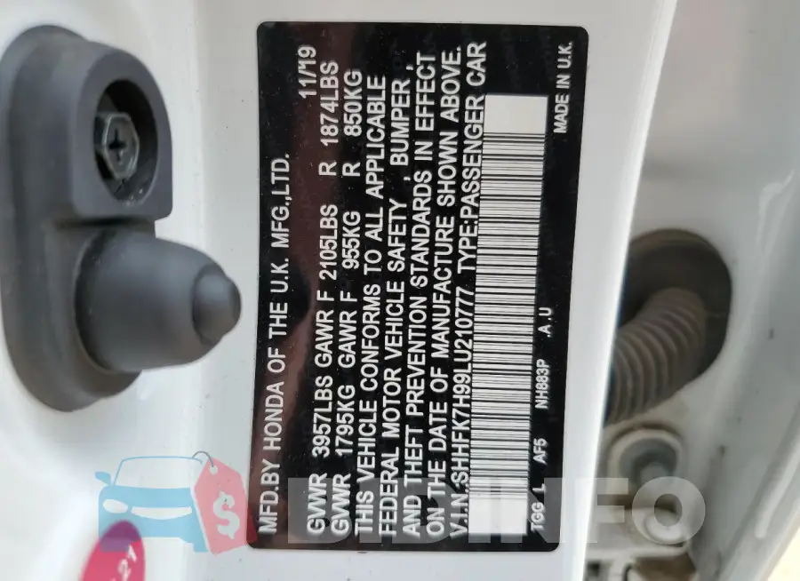 SHHFK7H99LU210777 Photo# 12