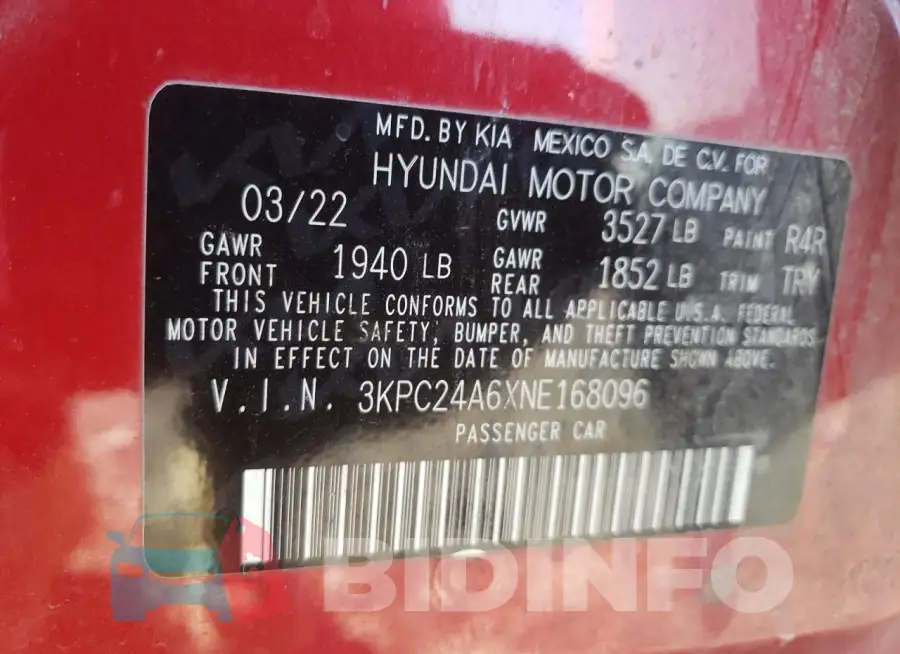 3KPC24A6XNE168096 Photo# 12