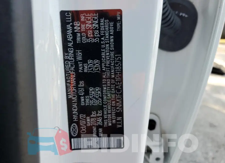 5NMJFCAE1PH185751 Photo# 13