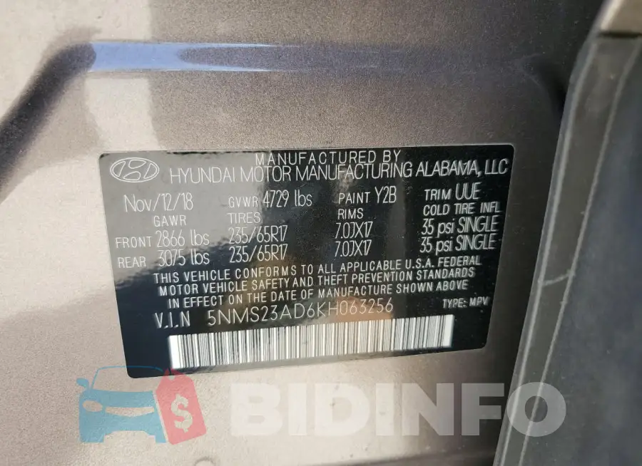 5NMS23AD6KH063256 Photo# 12