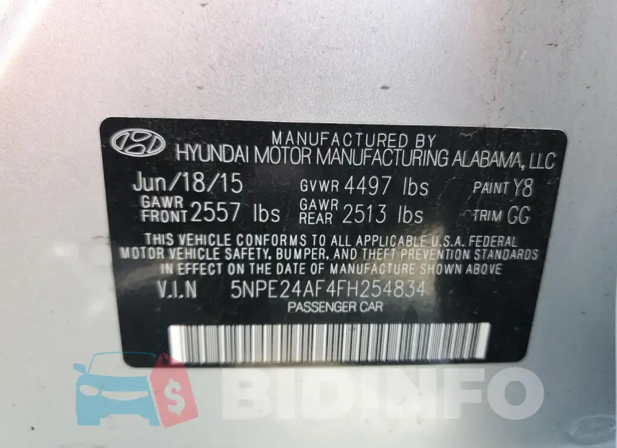 5NPE24AF4FH254834 Photo# 12