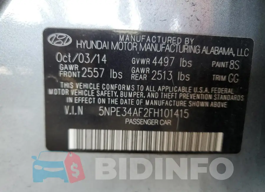 5NPE34AF2FH101415 Photo# 12