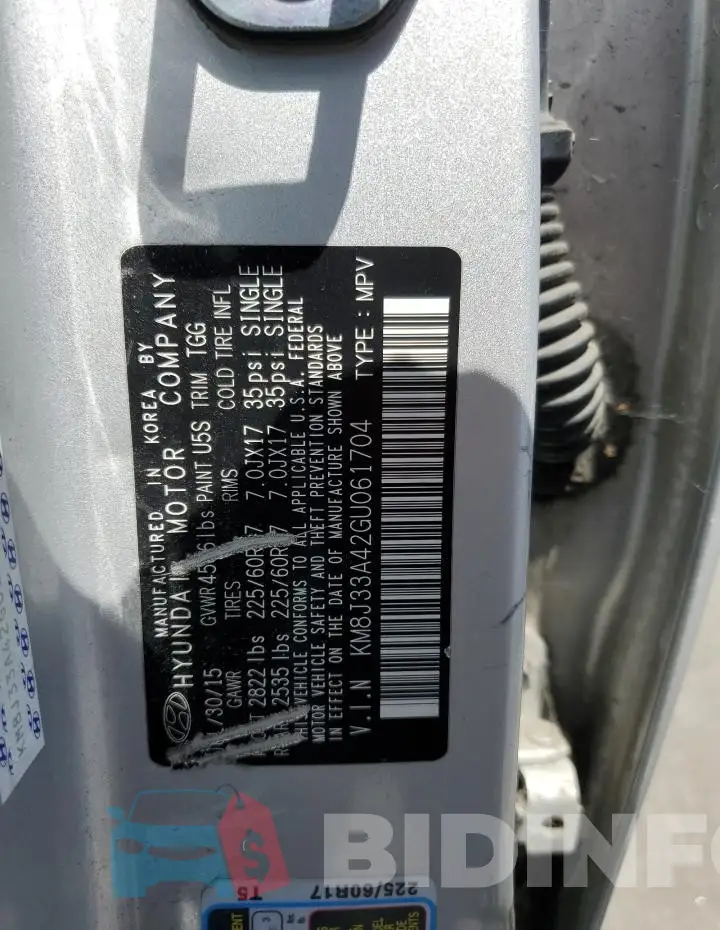 KM8J33A42GU061704 Photo# 12