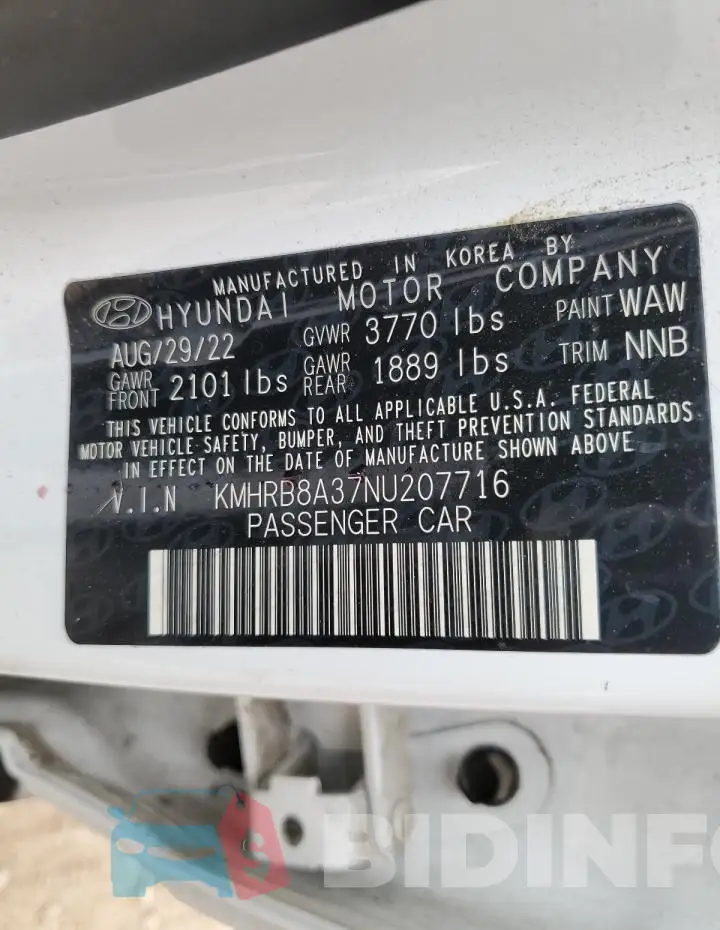 KMHRB8A37NU207716 Photo# 12