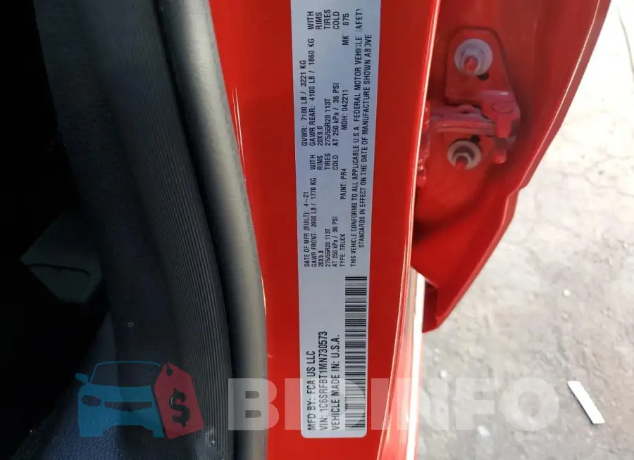 1C6SRFBT1MN730573 Photo# 13