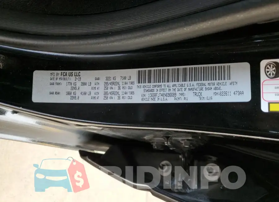 1C6SRFJT4KN696689 Photo# 12
