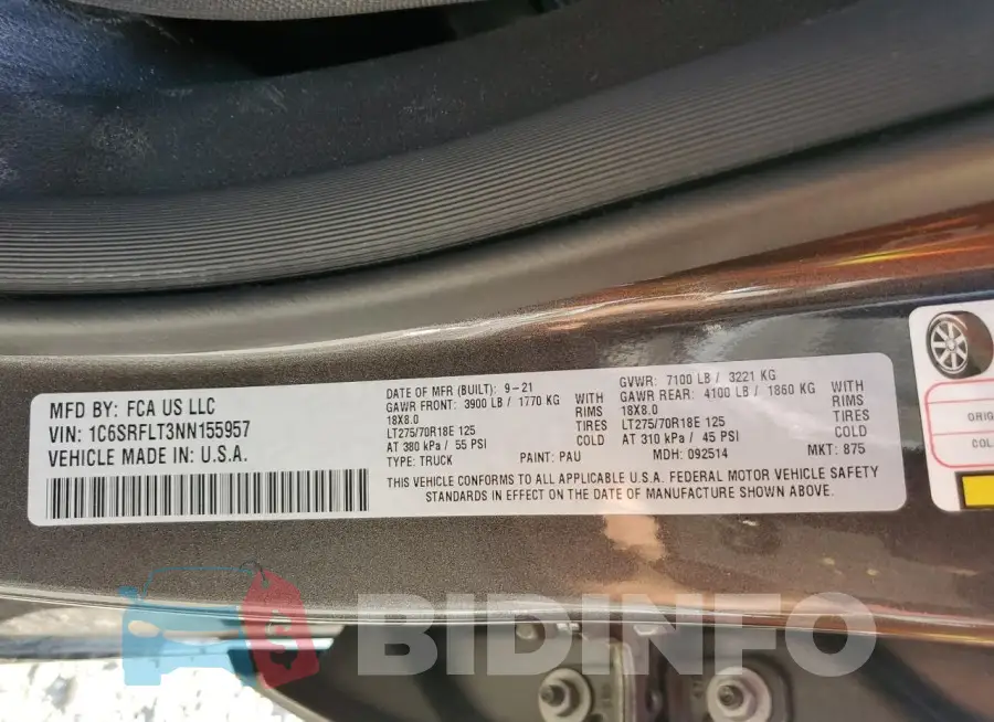 1C6SRFLT3NN155957 Photo# 12