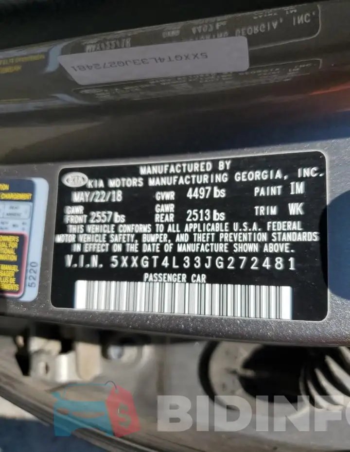 5XXGT4L33JG272481 Photo# 12