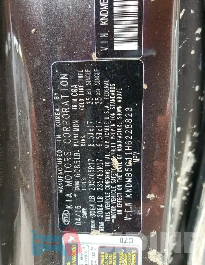 KNDMB5C11H6228823 Photo# 14
