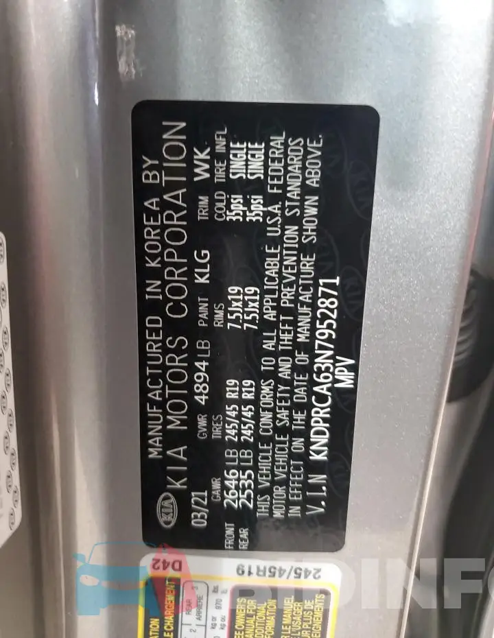 KNDPRCA63N7952871 Photo# 13