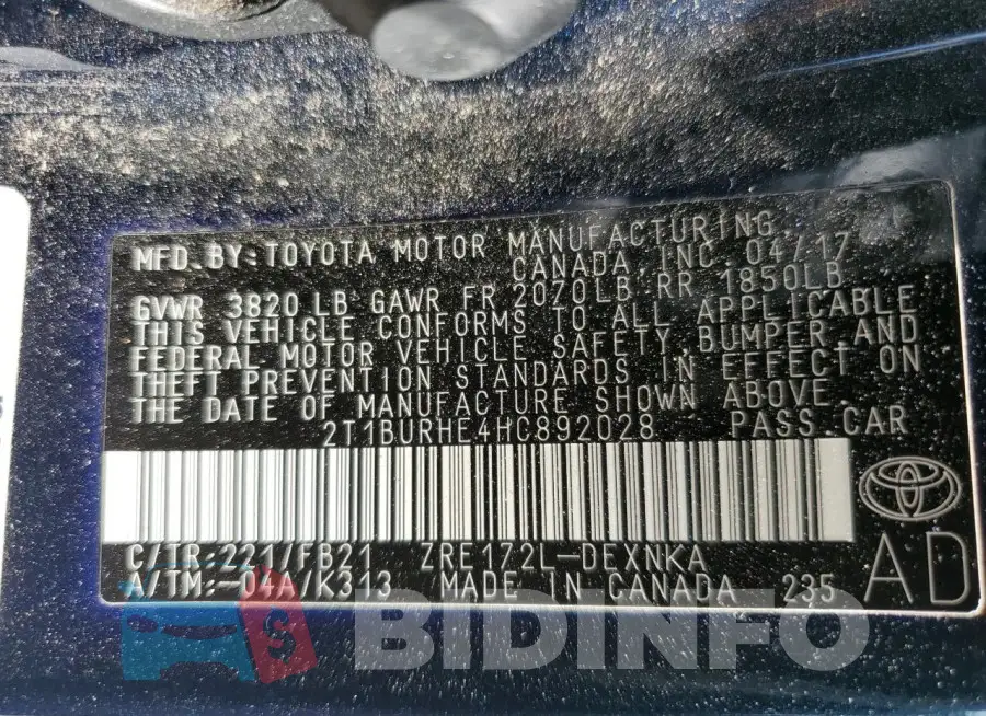 2T1BURHE4HC892028 Photo# 13