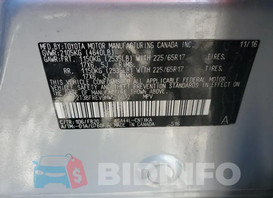 2T3BFREV9HW576032 Photo# 13