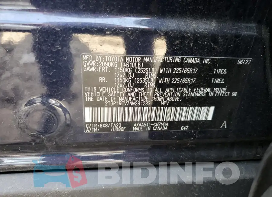 2T3P1RFV7NW281283 Photo# 12