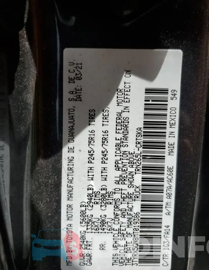 3TYRX5GN8MT019386 Photo# 12