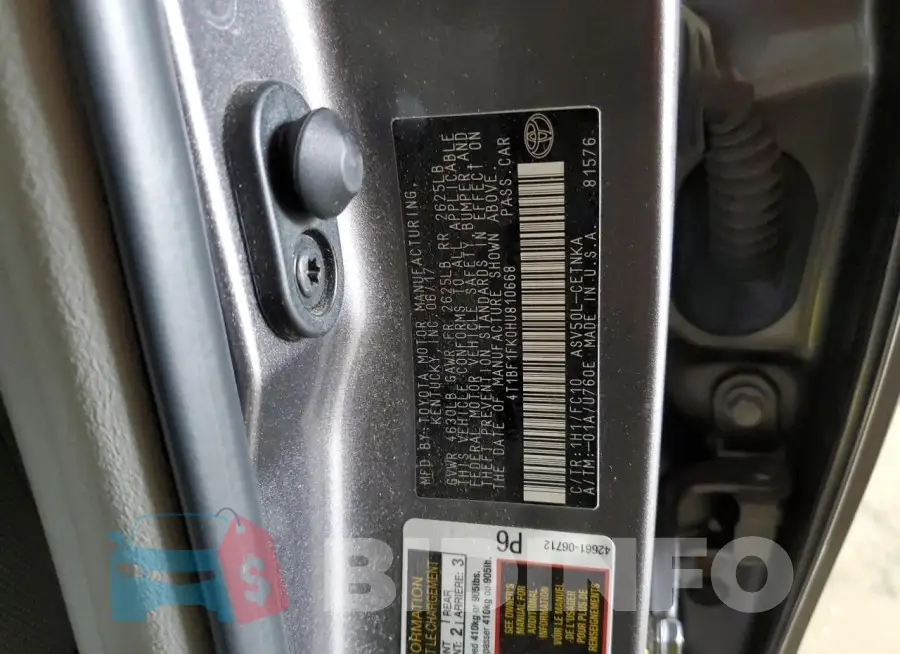 4T1BF1FK0HU810668 Photo# 12