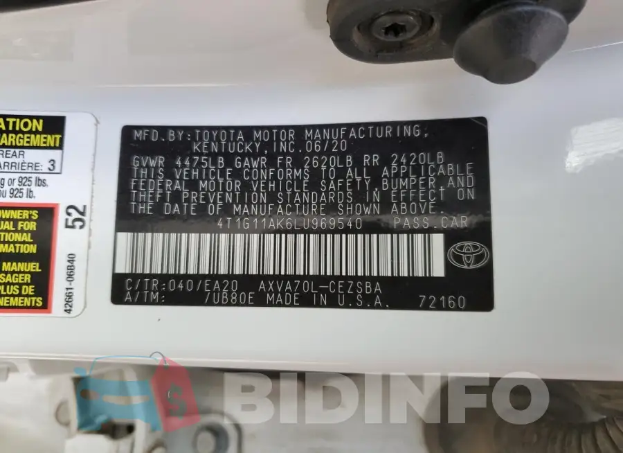4T1G11AK6LU969540 Photo# 12