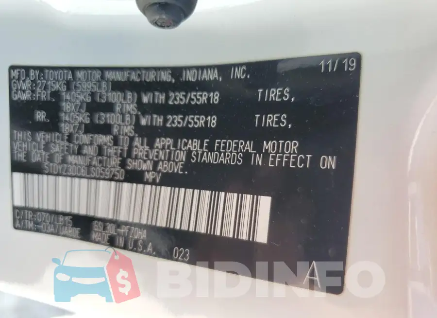 5TDYZ3DC6LS059750 Photo# 13