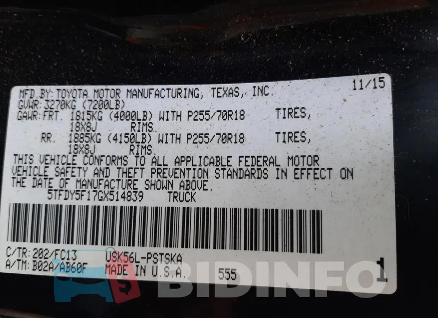 5TFDY5F17GX514839 Photo# 12