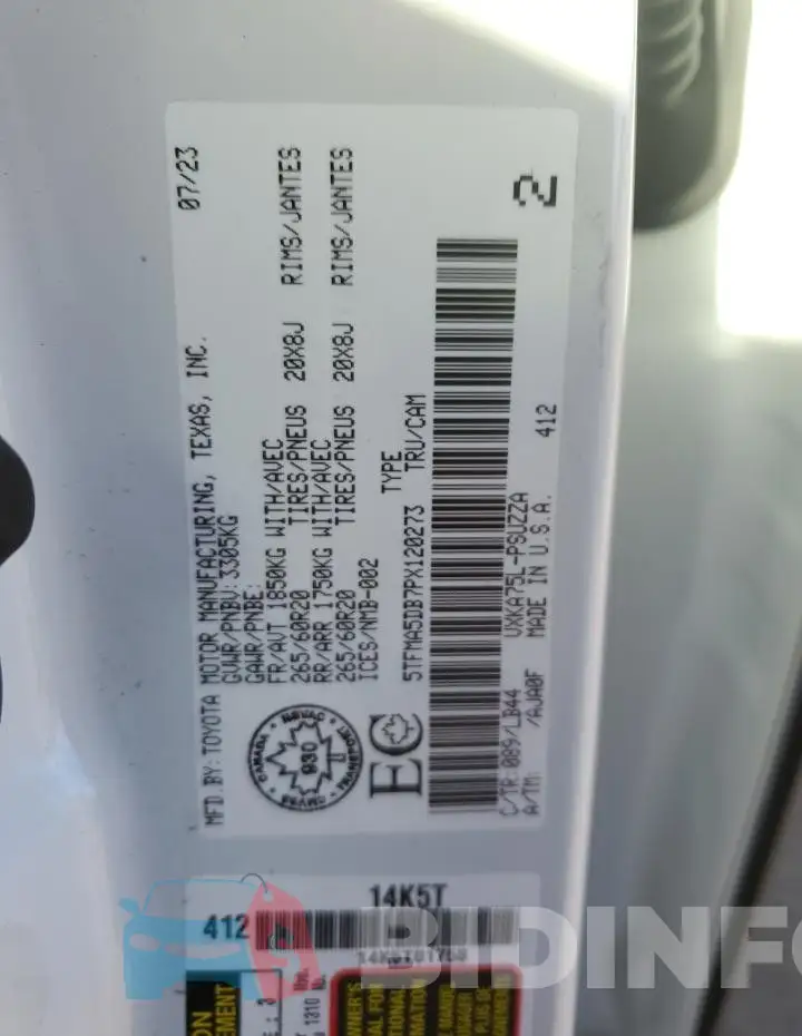 5TFMA5DB7PX120273 Photo# 12