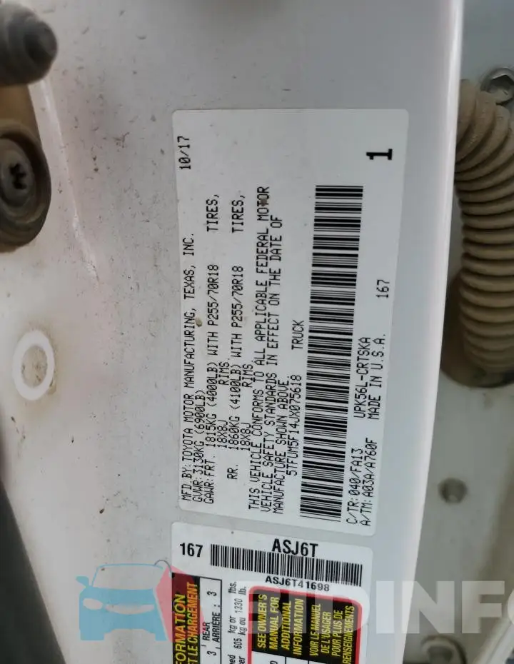 5TFUM5F14JX075618 Photo# 12