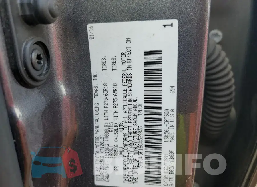 5TFUW5F18GX529033 Photo# 12