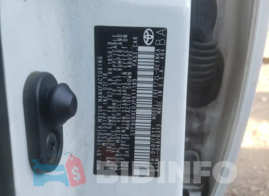 5YFBURHE0JP811189 Photo# 12