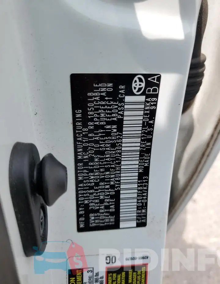 5YFBURHE1JP805627 Photo# 12