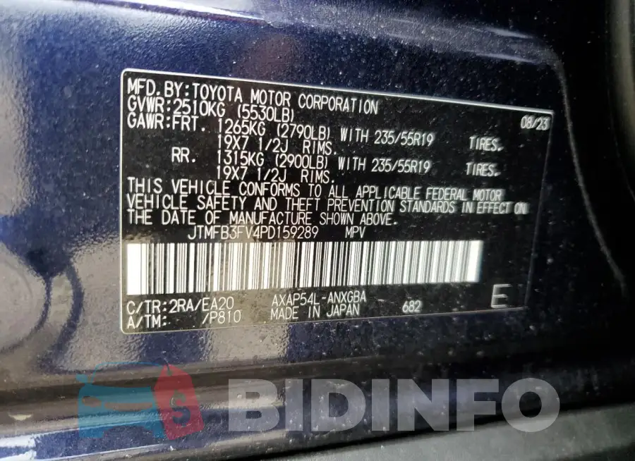 JTMFB3FV4PD159289 Photo# 14