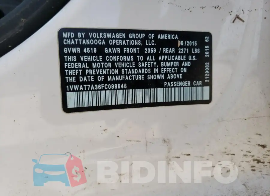 1VWAT7A36FC098548 Photo# 13