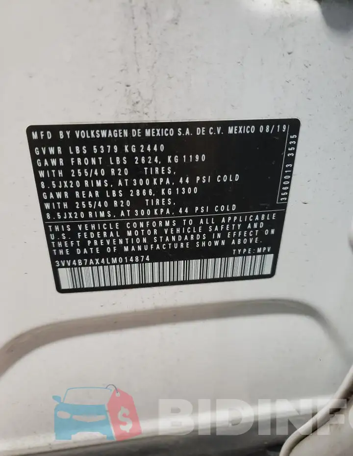 3VV4B7AX4LM014874 Photo# 13